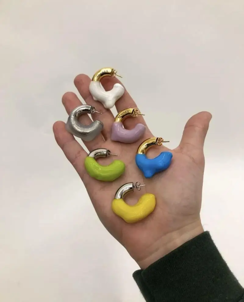 황동 컬러 CC 드롭 귀걸이, 여성 쥬얼리 파티, T 쇼 가운, 런웨이, 희귀 탑, 한국, 일본, 트렌디 INS, 18k 골드  Best5