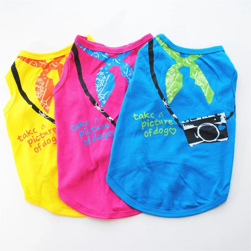 Summer Cheap Small Dog Shirts Outdoor Sun Sunscreen Light Breathable Pet  Vest Love T-Shirt