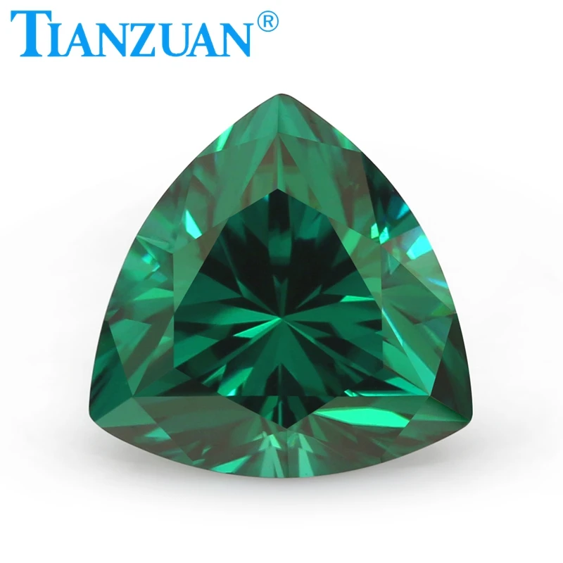 

Green color 5-11mm trangle shape trillion cut Sic material moissanites loose gem stone for jewelry making