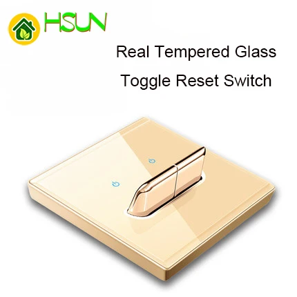 86type Champagne tempered glass reset toggle switch 1 2 3 4 gang 12 way retro hotel creative switch USB France Germany UK socket