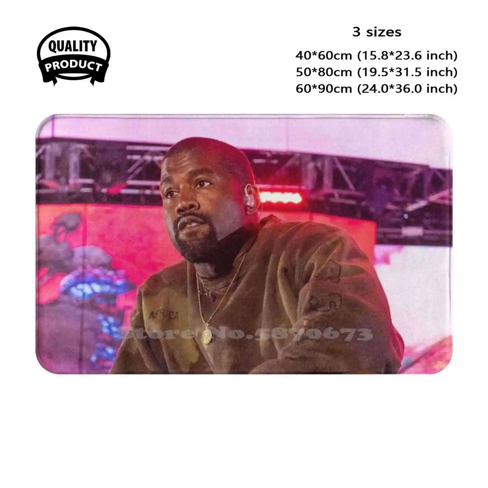 Kanye West T - Shirt , West Shirt , West Stickers , West Poster , West Fan Art & Gear Soft Cushion Home Carpet Door Mat Car Rug