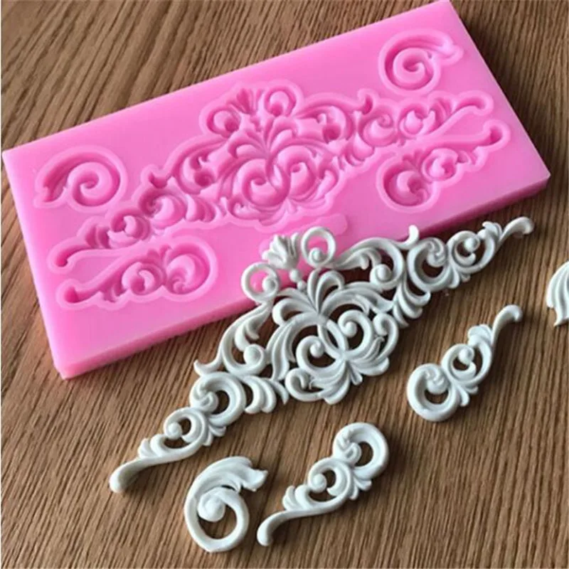 Hot Sale DIY Sugar Craft Cake Vintage Relief Border Silicone Mold Fondant Molds Cake Decorating Tools Gum Paste Mould