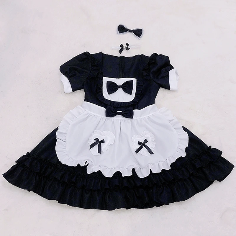 Halloween natale Cosplay uniforme ragazza Lolita Style donna Lady Performance Dress grembiule fiocco nero donna moda 2022 inverno