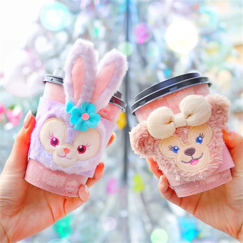 Duffy and Friends Stella Lou ShellieMay Gelatoni Plush Heat Insulation Cup Set Cute Heat Shield for Coffee Cup Gift for Children