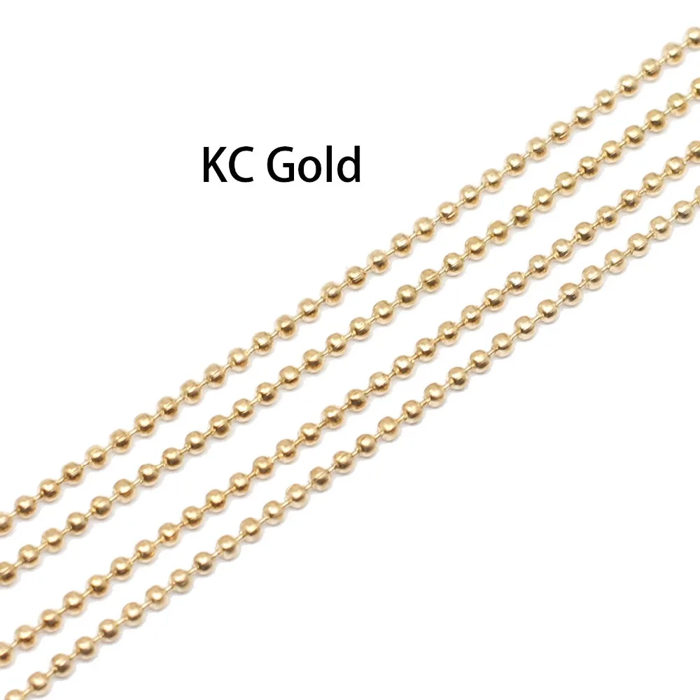 10m/lot Dia 1.2 1.5 2 mm Gold/Black Color Metal Ball Bead Chains For DIY Necklaces Jewelry Making Findings Accessories