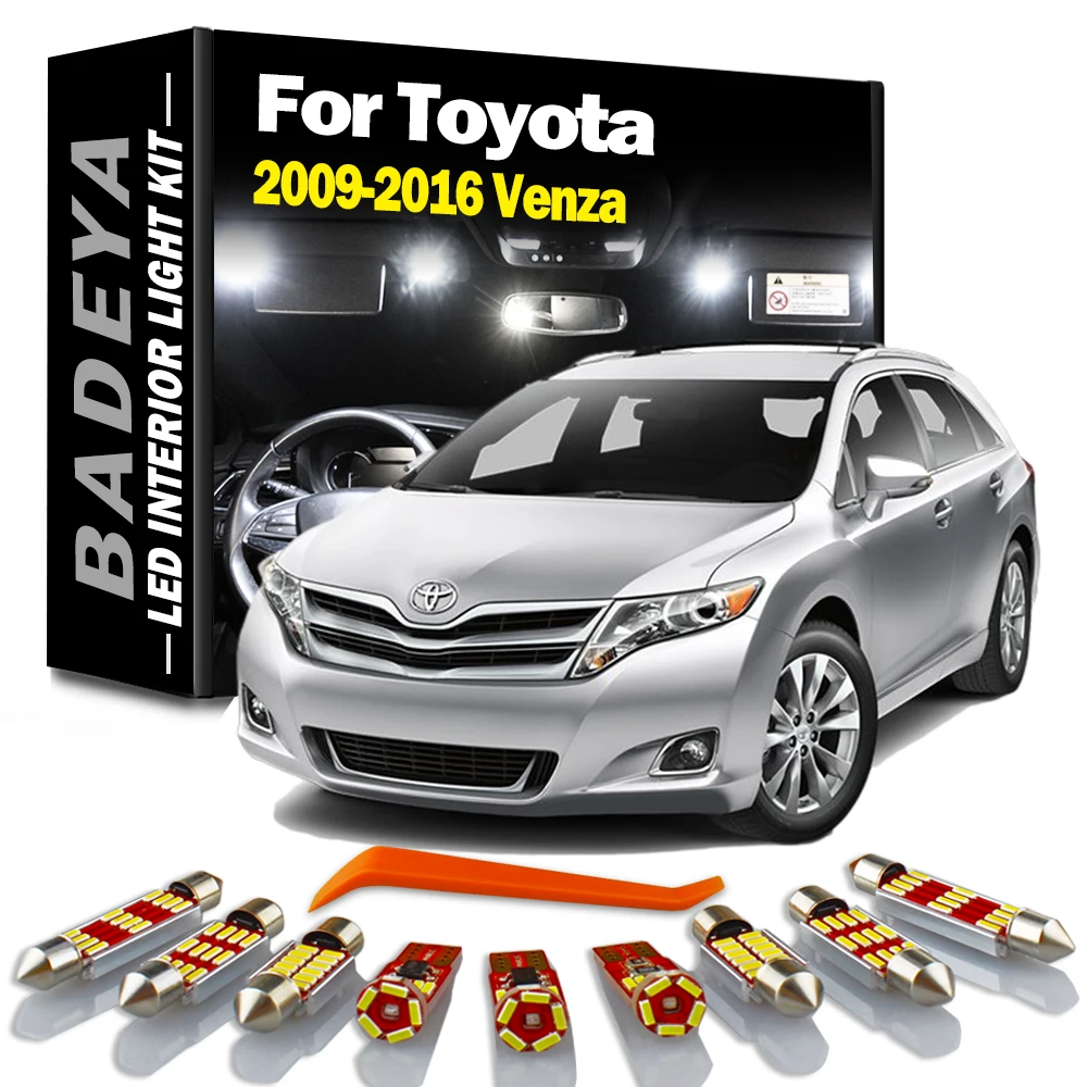 BADEYA 13Pcs Canbus LED Interior Light Kit For Toyota Venza 2009 2010 2011-2016 Map Door Dome Trunk License Plate Lamp Car Bulbs