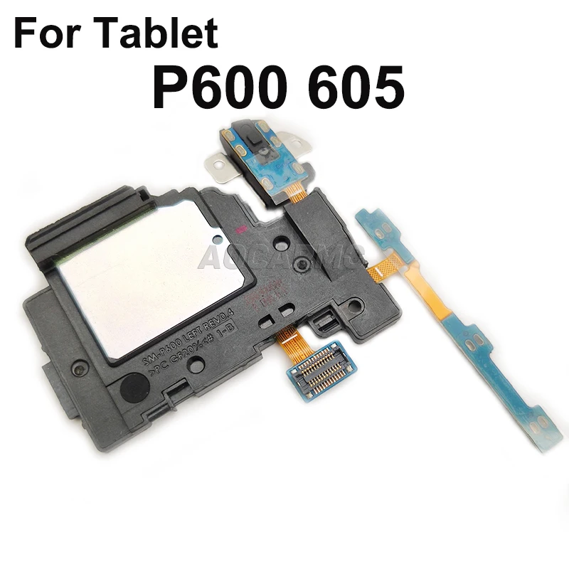 Aocarmo Power On/Off Volume Loudspeaker Earphone Headset Jack Flex Cable For Samsung Galaxy Tab SM- P600 P601 P605 Repair Part