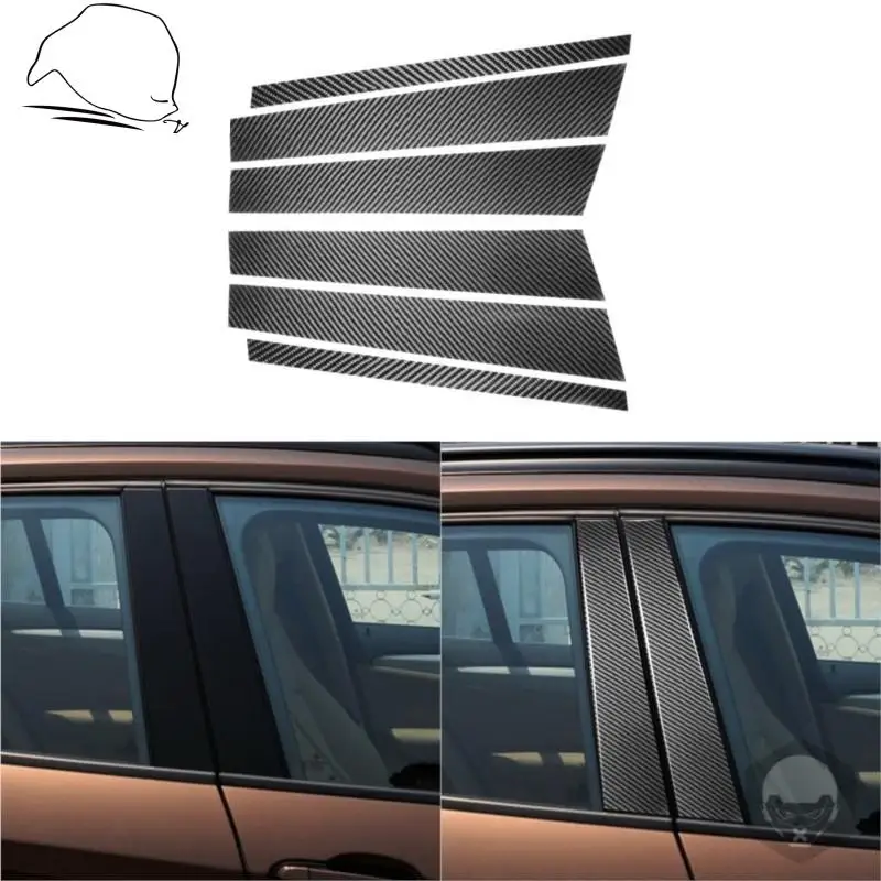 

For BMW E84 X1 2011-2015 RRX Carbon Fiber Window B Pillars Decorative Exterior Stickers Car Styling Trim Protector Accessories