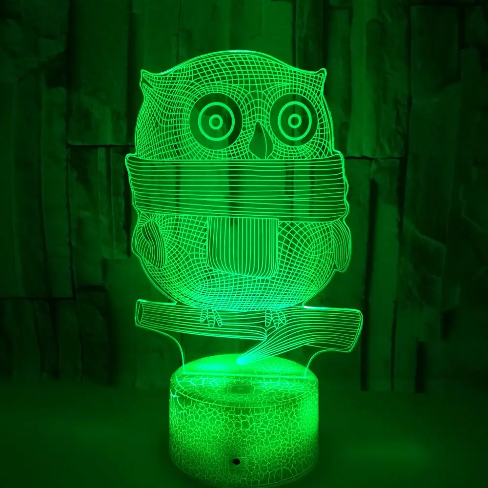 

Newest Kid Light Night 3D LED Night Light Creative Table Bedside Lamp Romantic Owl light Kids Gril Home Decoration Gift