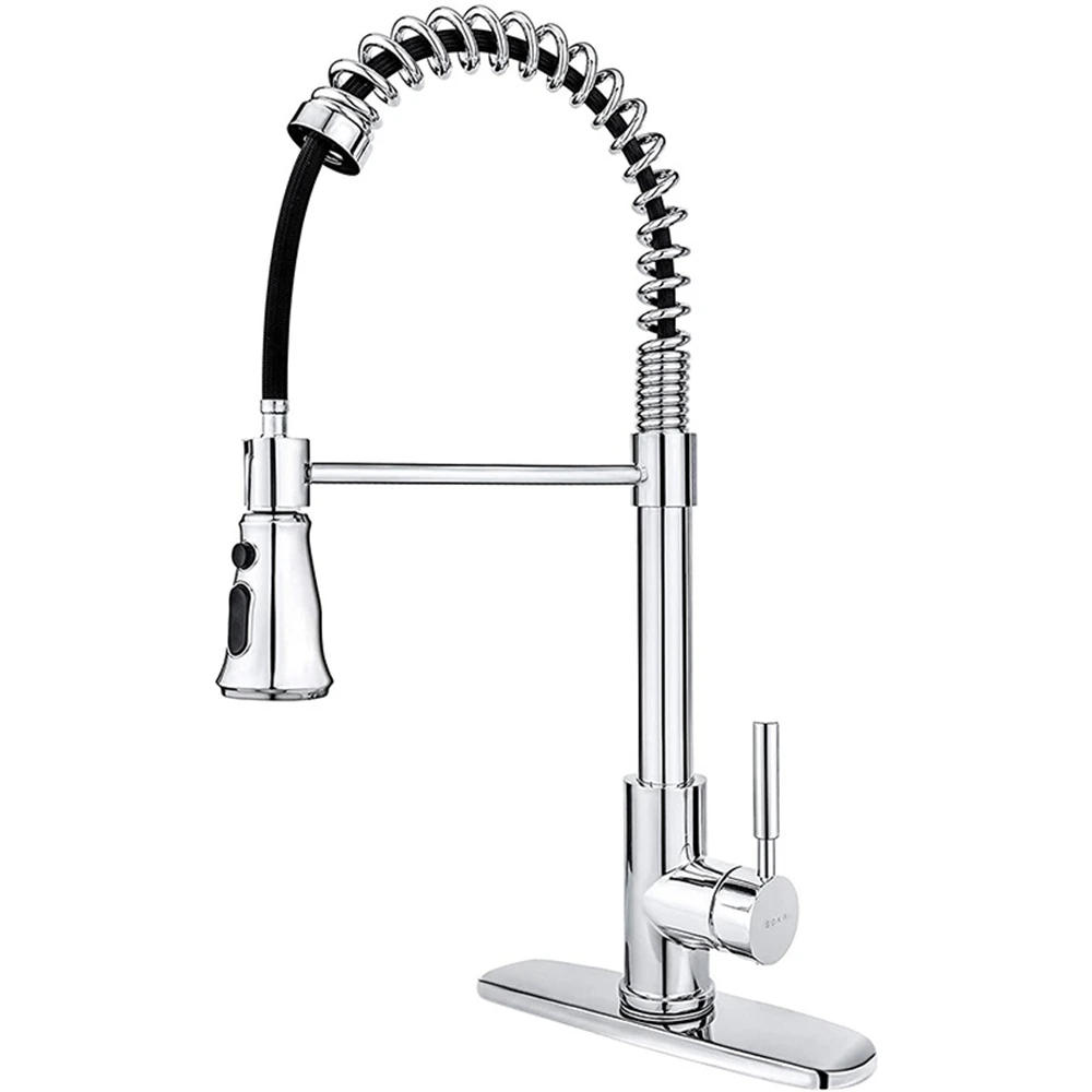 Preto níquel escovado torneira da cozinha pull out bico pia da cozinha toque mixer stream pulverizador cabeça de ouro/chrome cozinha torneiras deco almofada