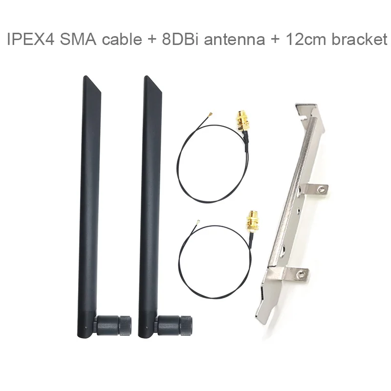 WIFI Antenna IPEX4 pigtail To SMA Wireless Card 8DB Antenna with bracket for AX200 AX210 EM7455 BCM94360CS WIFI network card