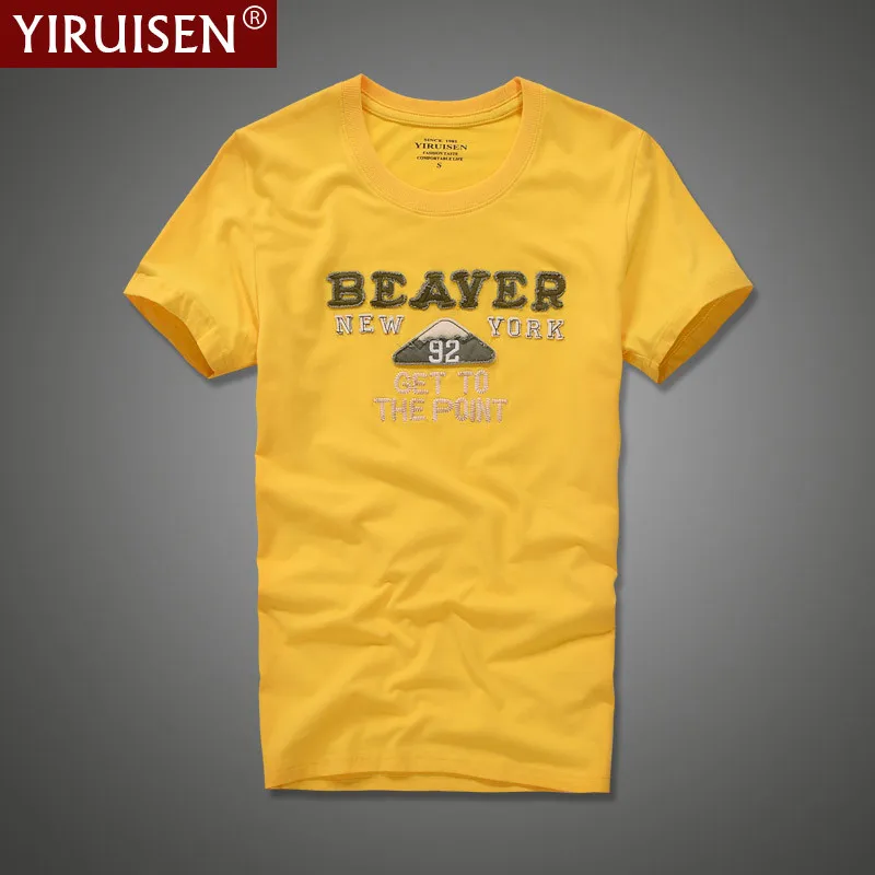 2021 New YiRuiSen Brand Men Short Sleeve T Shirt 100% Cotton O-neck Fashion Patch T-shirt Male Summer Clothing Casual Top Tees