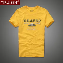 2021 New YiRuiSen Brand Men Short Sleeve T Shirt 100% Cotton O-neck Fashion Patch T-shirt Male Summer Clothing Casual Top Tees