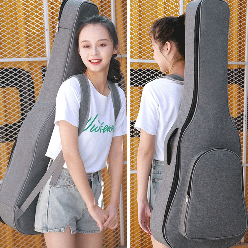 Oxford Bass Guitar Bags Portable Guitar Backpacks 36 39 41 Inch Thicken Pad Case Solid Color Waterproof Wearable Bag XA237M