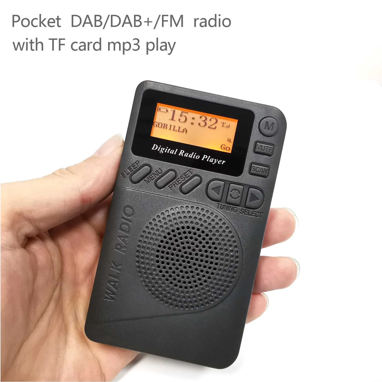 Pocket DAB/DAB+ Digital Radio FM LCD Display Good Sound Speaker Long Battery Life Portable Mini Radio Receiver