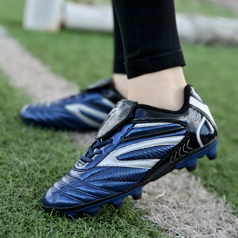 32-45 Men Women AG Soccer Shoes Outdoor Lawn Long Spike Boy Kids Football Boots FG Fotball Cleats Futsal Sport Training Sneakers