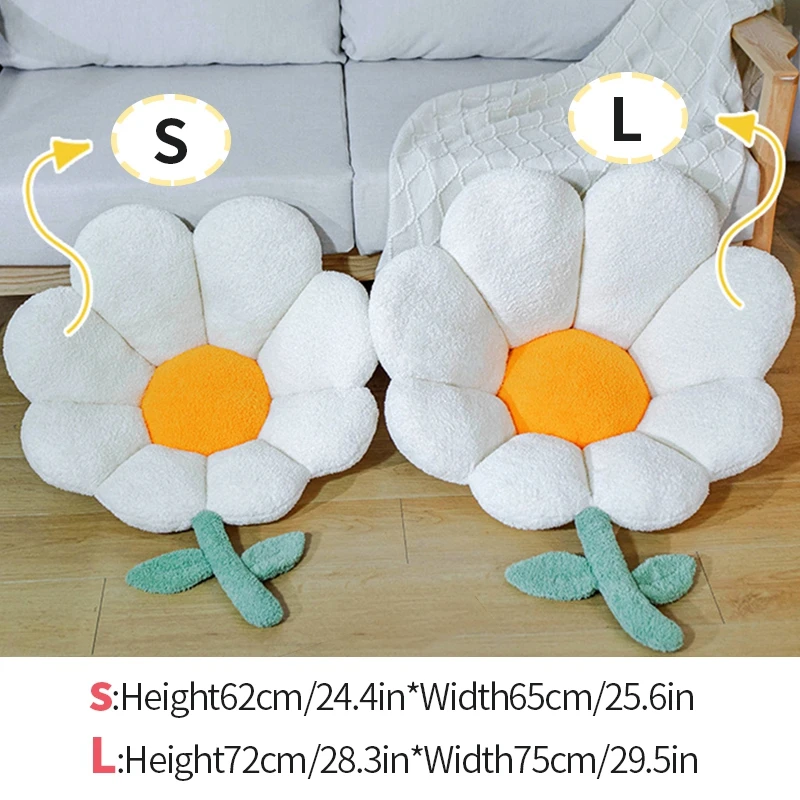 Cute Flower Cushion Soft Sofa Throw Pillows Home Decor Office Chair Lumbar Sitting Cushions for Kids Friends Christmas Gift