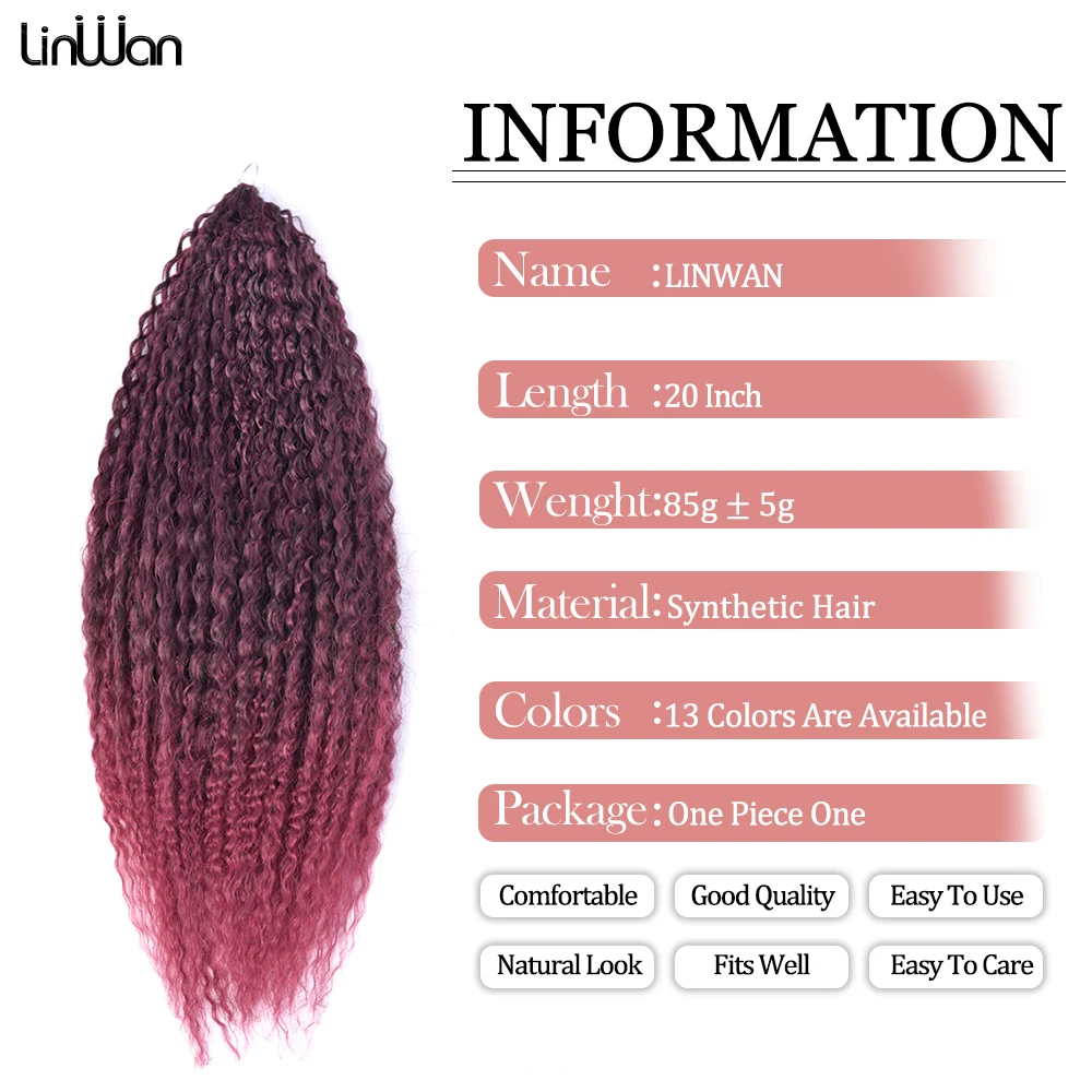 African Synthetic Afro Curls Soft  Kinky Curly Organic Hair Crochet Braids Marly Hair Extensions Ombre Braiding Hair For Women