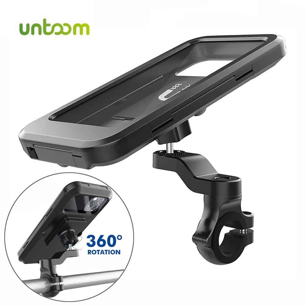 

Untoom Waterproof Bike Phone Holder Cycling Bicycle Handlebar Mobile Phone Stand Waterproof Phone Case for Motorcycle Scooter