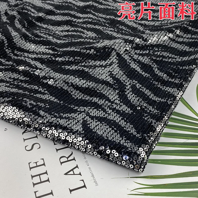 Net yarn elastic corrugated background cloth turn piece dress sequins scales cloth fabric graffiti wall