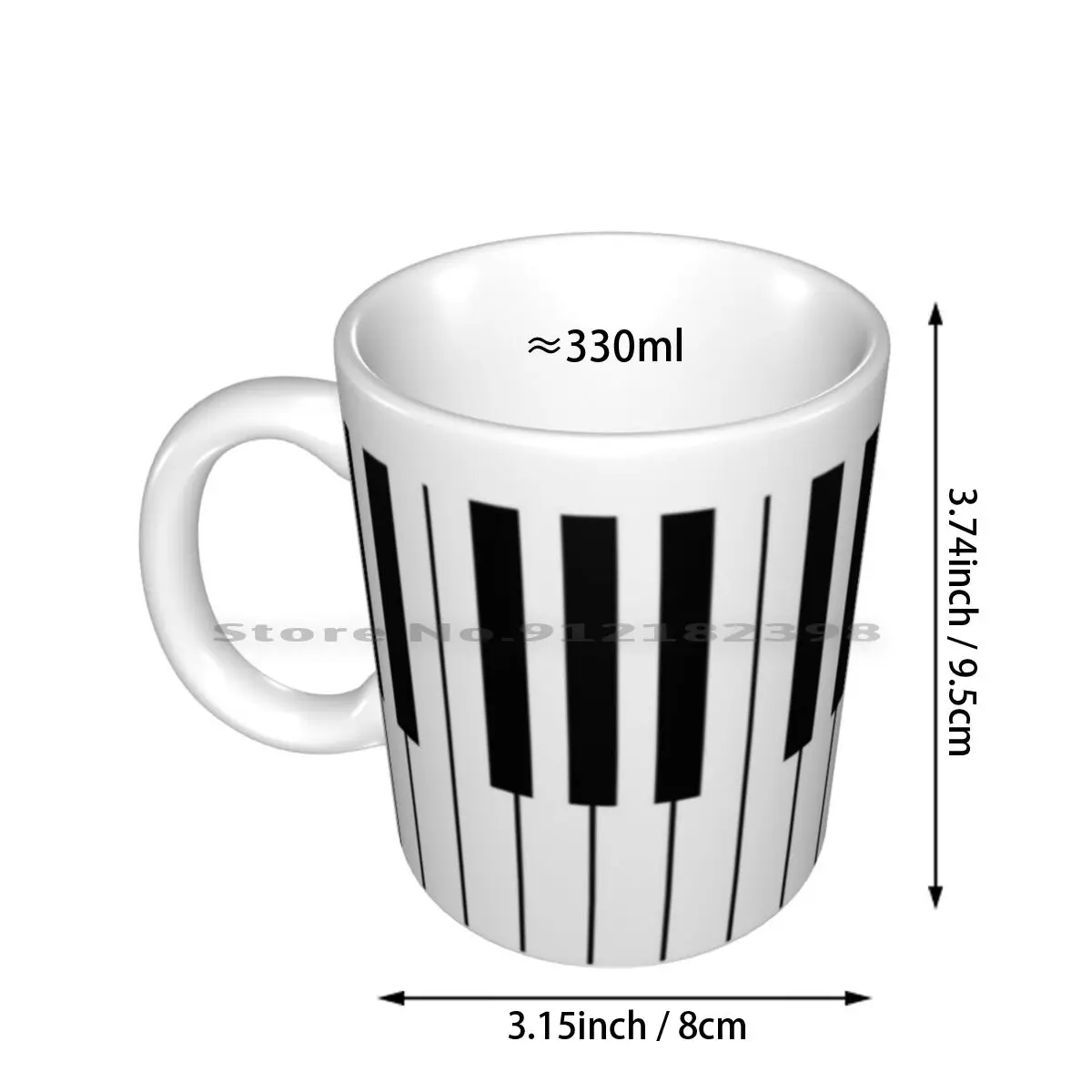 Black And White Piano Keys Ceramic Mugs Coffee Cups Milk Tea Mug Piano Keys Key Keyboard Grand Piano Music Ebony Ivory Black