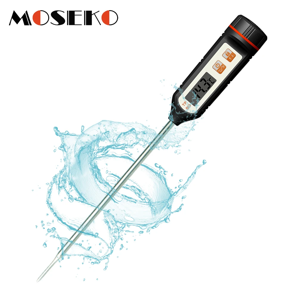 

MOSEKO Fast Read Digital Meat Thermometer Waterproof with Sheath for Food Cooking Kitchen Grilling BBQ Oven Milk Candy Oil