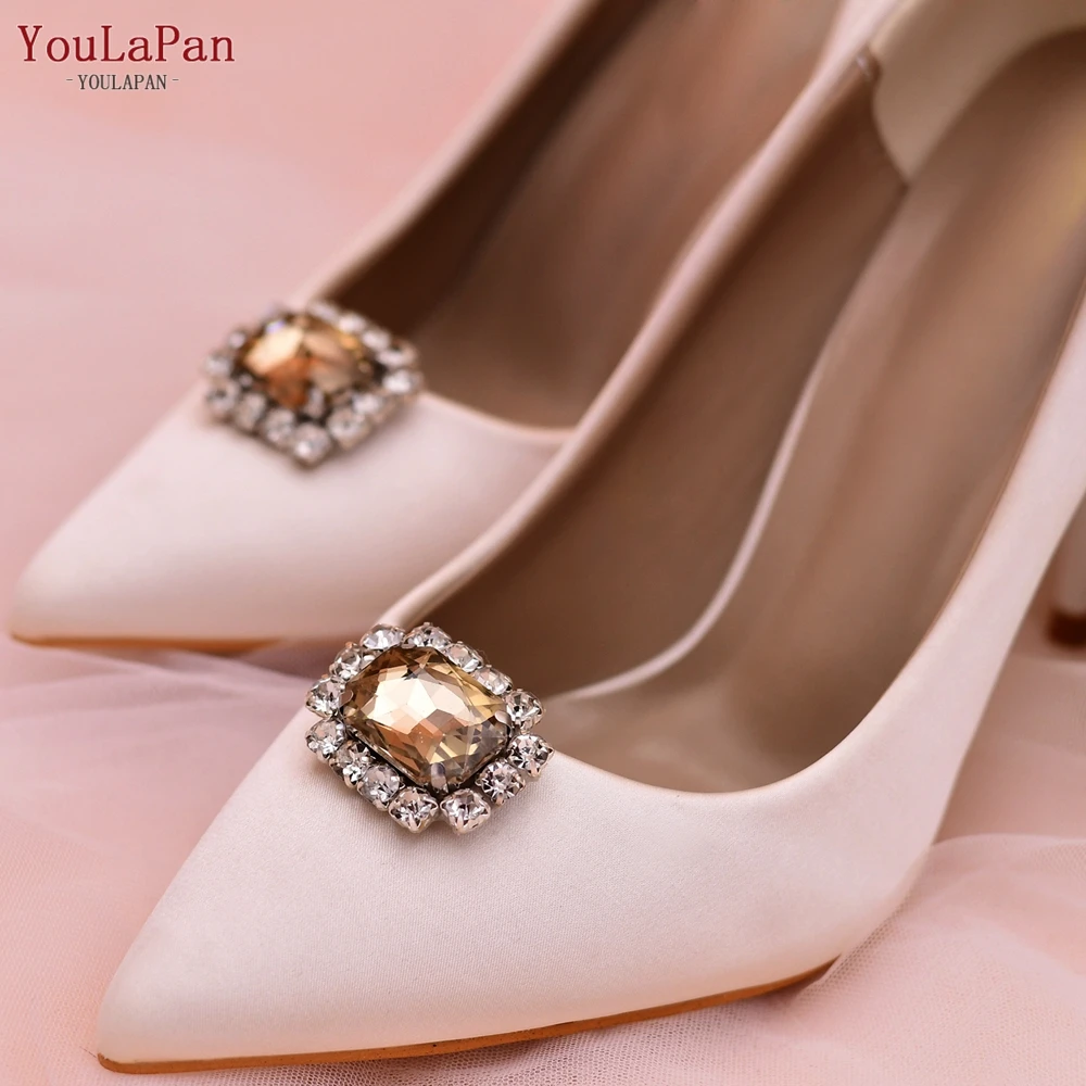 YouLasaupoudrer-Décorations de chaussures de mariage en cristal pour femmes, clips de chaussures, décor de charme de patients, accessoires de chaussures à la mode, X44, 2 pièces