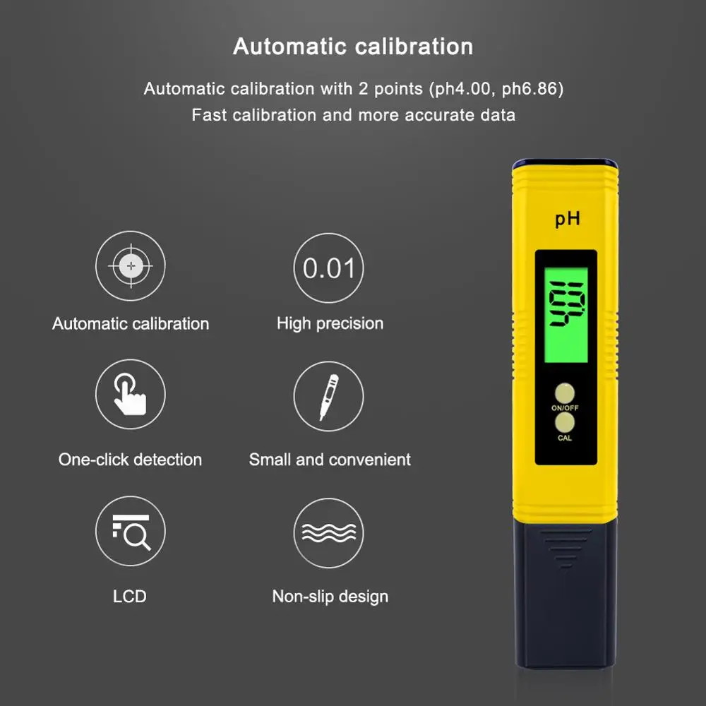 Yieryi PH/TDS/EC/Garam/S.G. Meter Digital Air Quality Monitor Tester untuk Kolam Renang, Air Minum, Akuarium