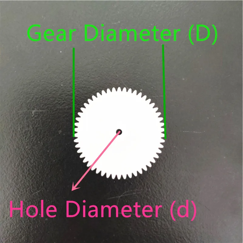 Tutti i tipi di ingranaggi a strato singolo in plastica M0.5 ABS albero motore denti ingranaggio giocattoli fai da te Robot elicottero parti