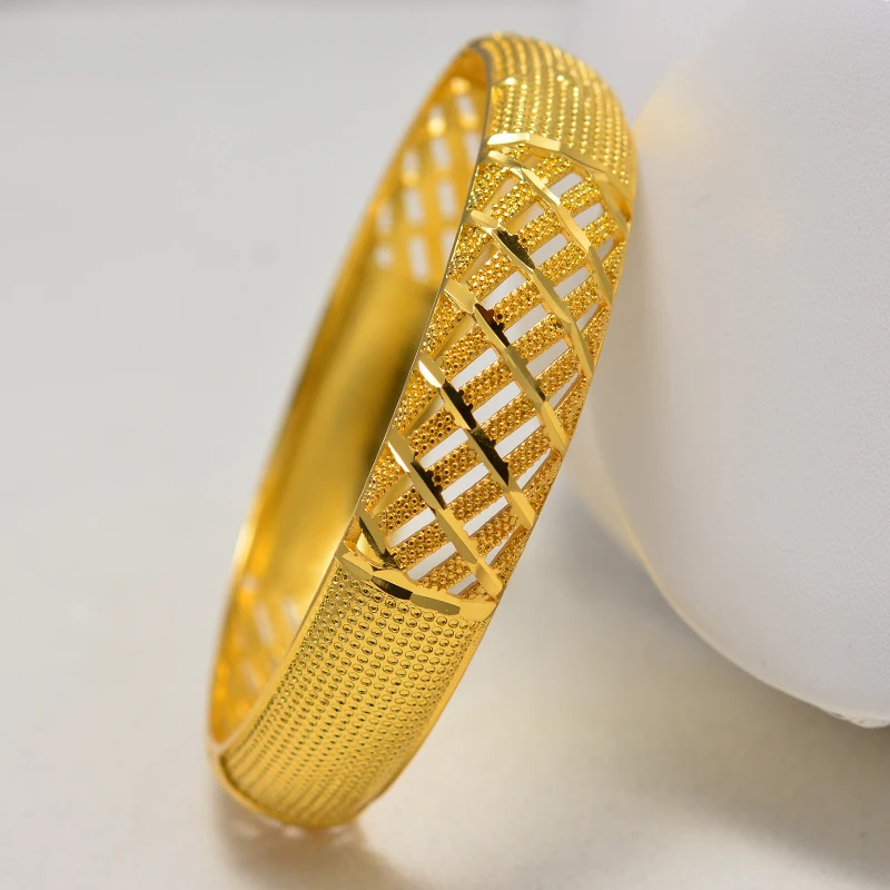 Wando Dubai Turkey Gold Color Wedding Bangles for Women Bride Can OPen Bracelets Ethiopian/france/African/Dubai Jewelry gifts image 2