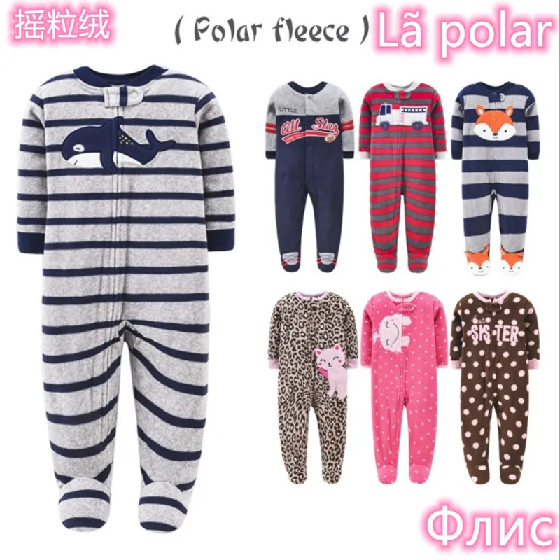 One-piece pajamas for children aged 3-10, pajamas for boys and girls, fleece one-piece suits, soft and warm.