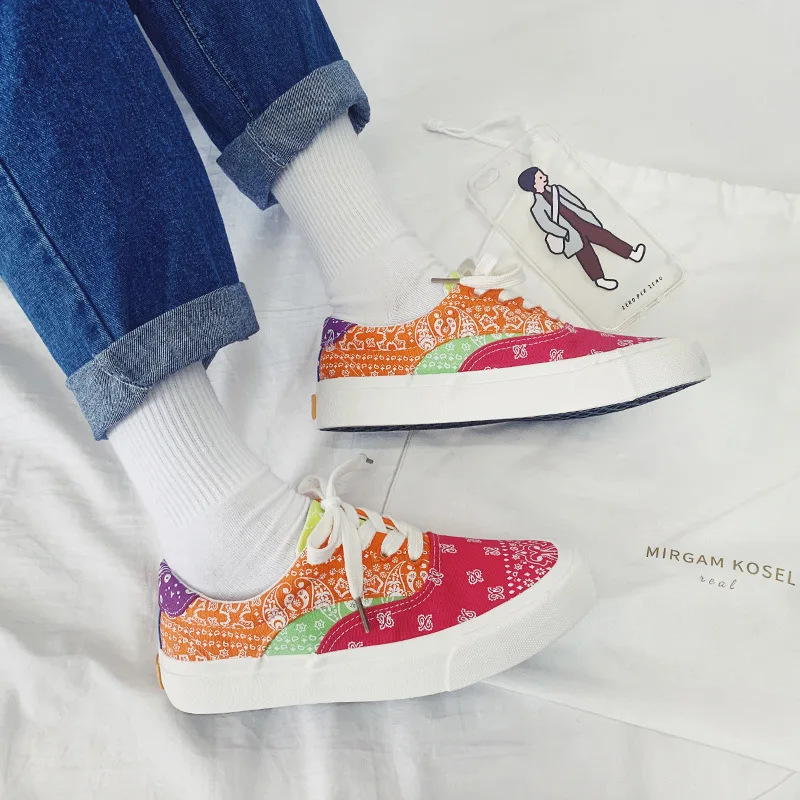 VanBrand Classics Canvas Shoes Women Sneakers Fashion Zebra Pattern Mixed Casual Shoes Woman Low-cut Ladies Four Seasons Shoes