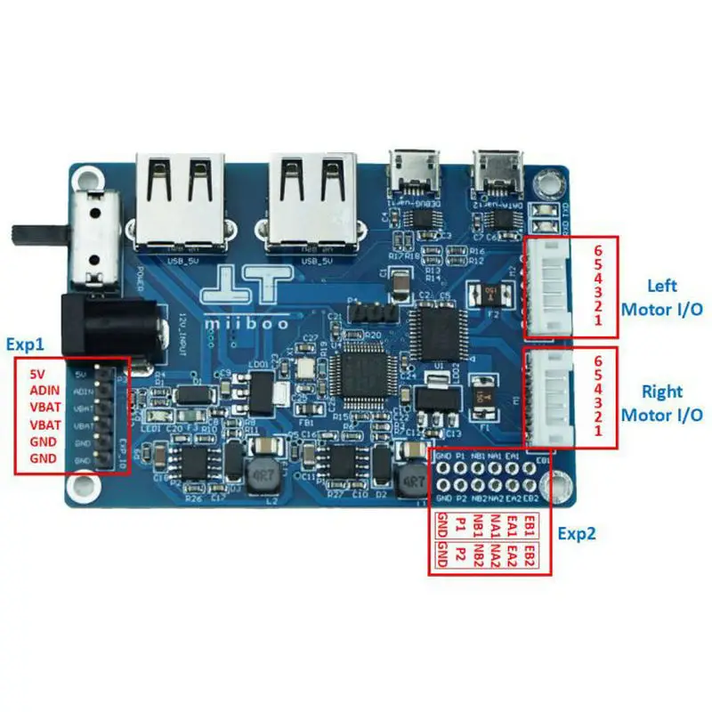 STM32 Motor Control Board ROS Chassis Differential Drive PID Control Coded Deceleration Miiboo Robot