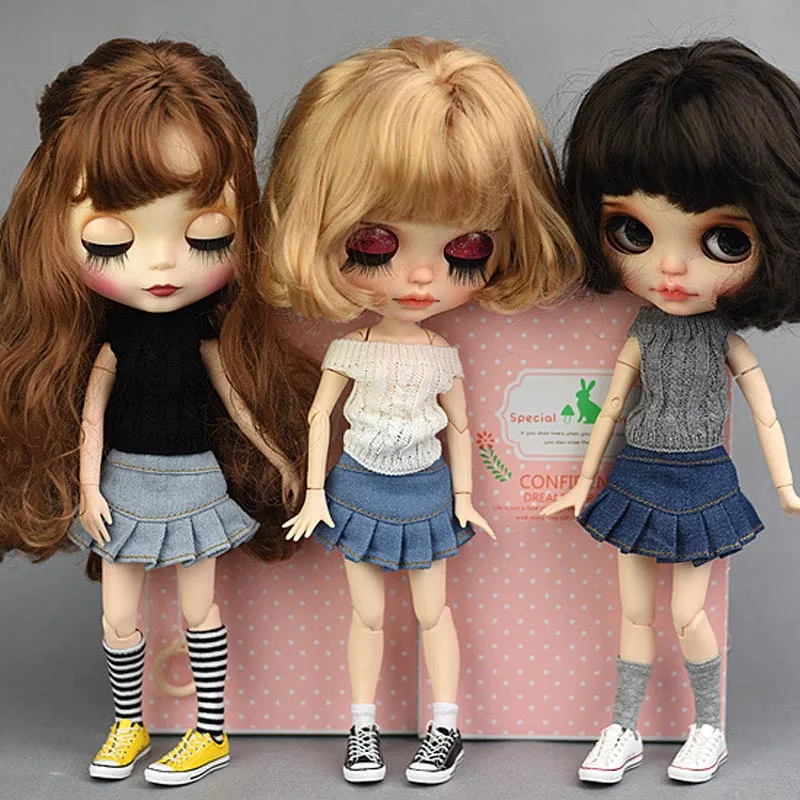 Fashion Doll Clothes Outfit Tops Skirt  Blyth Clothes Dress For Dolls