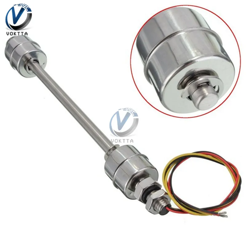 220V 200mm Stainless Steel Double Float Liquid Float Switch Water Level Sensor Module for Water Tank Liquid Level Controller