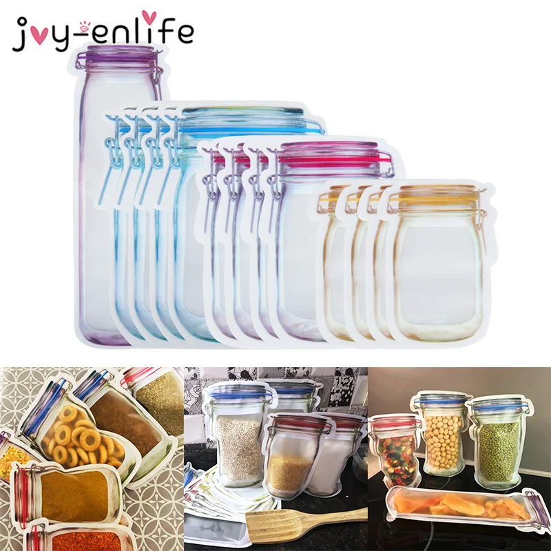 5 шт., мешки для хранения еды, с замком-молнией 5 шт., мешки для хранения еды, с замком-молнией