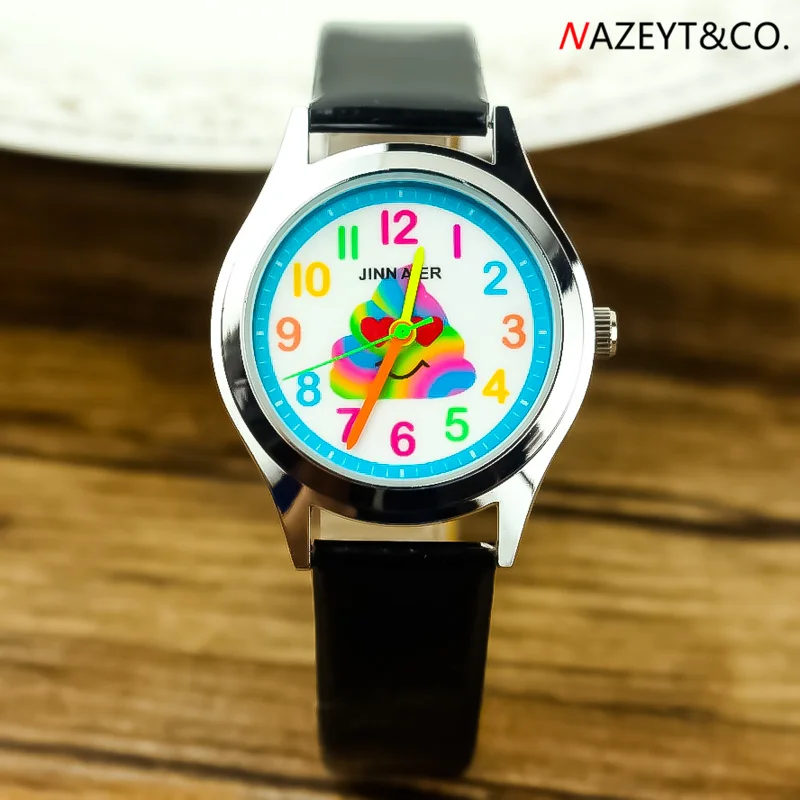 dropshipping new fashion children fun watch little boys girls cute cartoon jelly wristwatch kids halloween pu leather gift clock