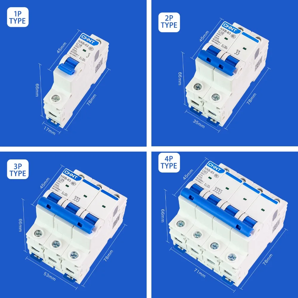 Disjoncteur Différentiel NXBLE-125 4P 63A 80A 100A 125A RCBO Protection