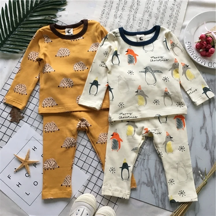 Tonytaobaby Spring and Autumn New Boys and Girls Children's Leisure Home Suit Cartoon Printing