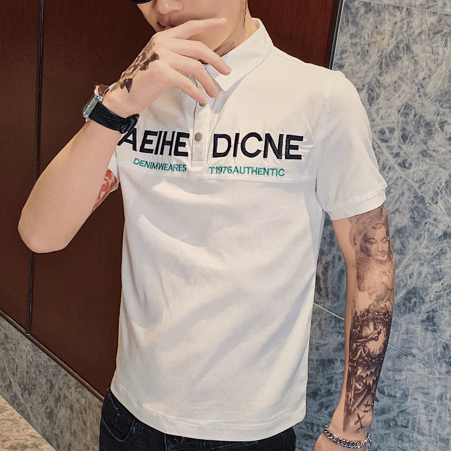 Letter High Quality Print Casual Polo Homme Playera Polo Hombre Men Polo Shirt 2020 Summer Slim Fit Polo Shirt Men Short Sleeve