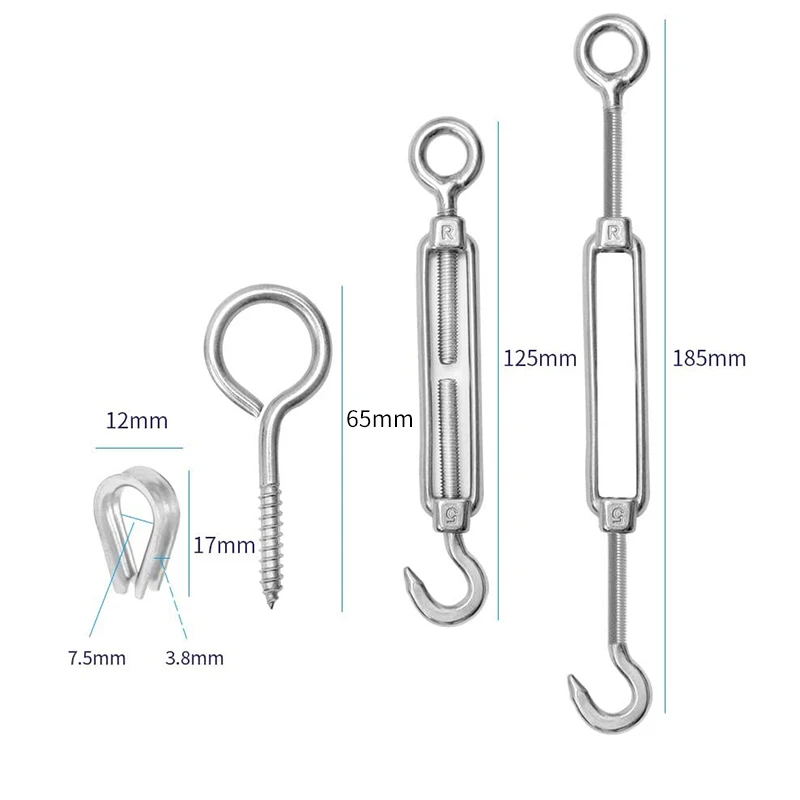 30m/100ft filo da giardino/ringhiera per cavi/kit di rotoli per recinzione metallica corda per cavi in acciaio inossidabile 304 resistente rivestita in PVC