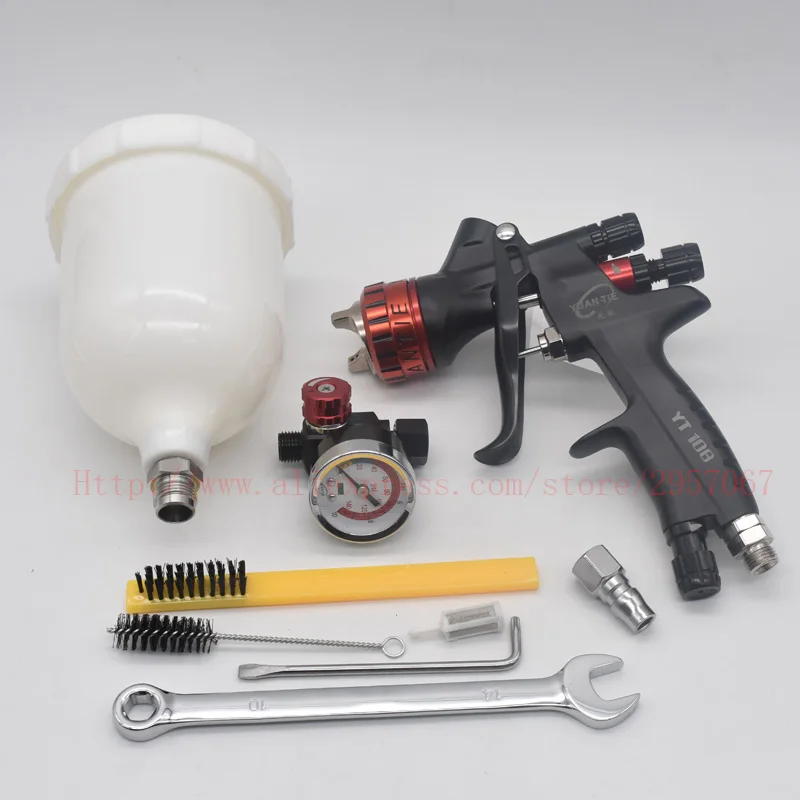 HVLP Gravity Paint Gun 1.3mm tip air spray gun Basecoats/Clearcoats/Water-based paint sprayer advanced Atomization Technology