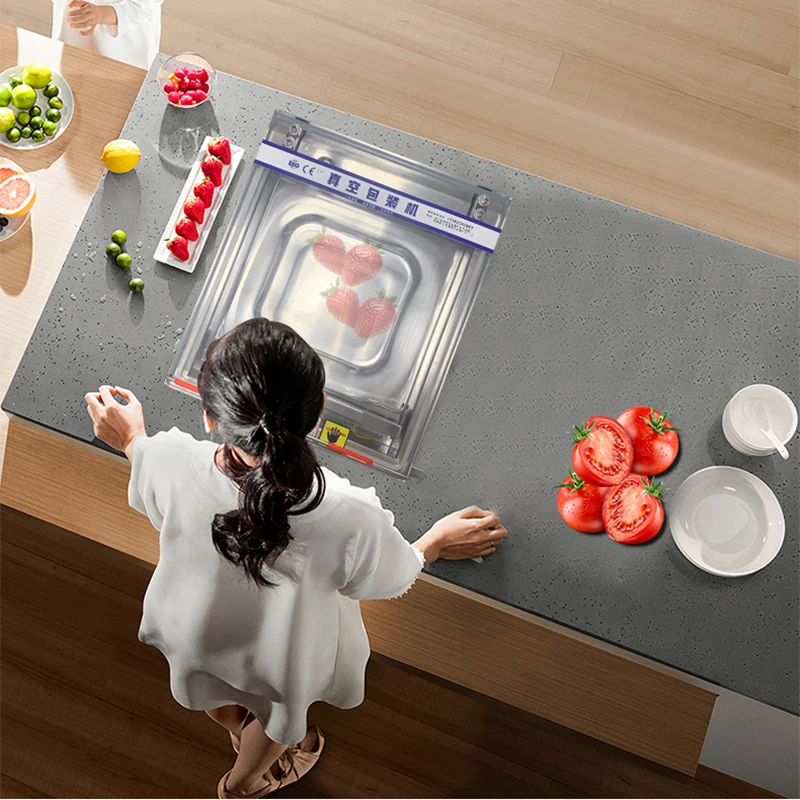 HB-320 سطح المكتب فراغ ماكينة تعبئة الطعام التلقائي بالكامل التجارية الكبيرة آلة التعبئة مضغوط طعام مطبوخ فراغ