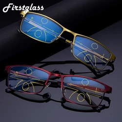 High Quality Progressive Reading Glasses Multifocal Bifocal Men Women Anti Blue Rey Magnifying Presbyopic Glasses Red Gafas +1.5