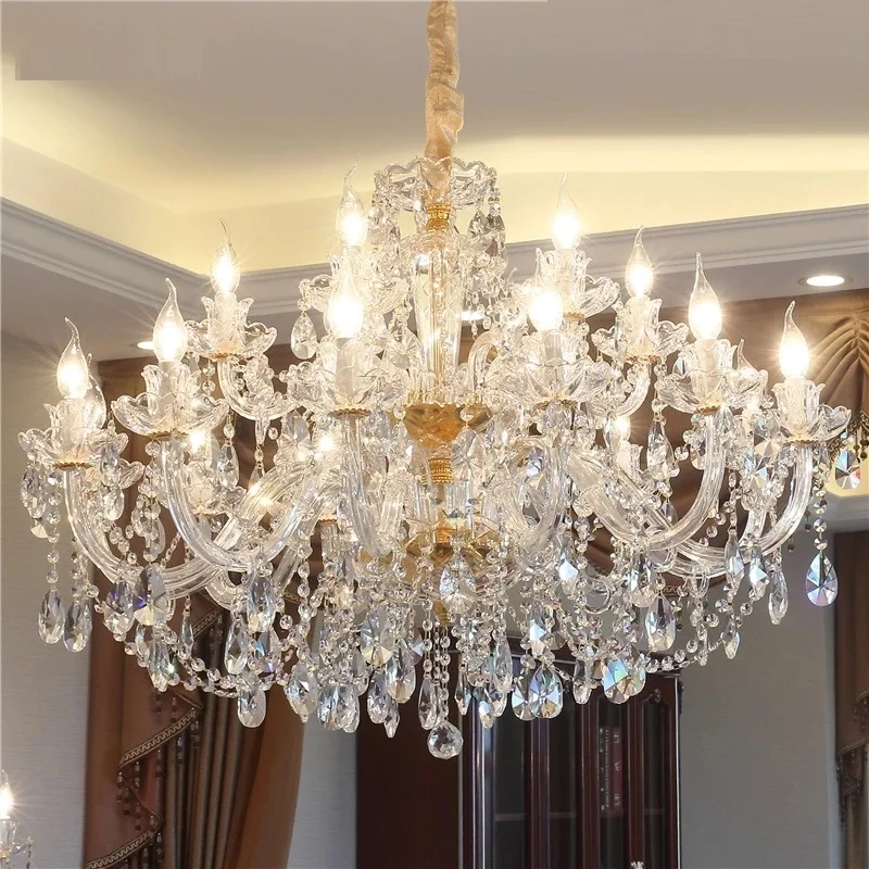 Imagem -04 - Crystal Chandelier Iluminação para Sala Top Grade Suspensão Luminária de Luxo Decoração do Casamento Cromo Lâmpada Pingente de Ouro k9 mg