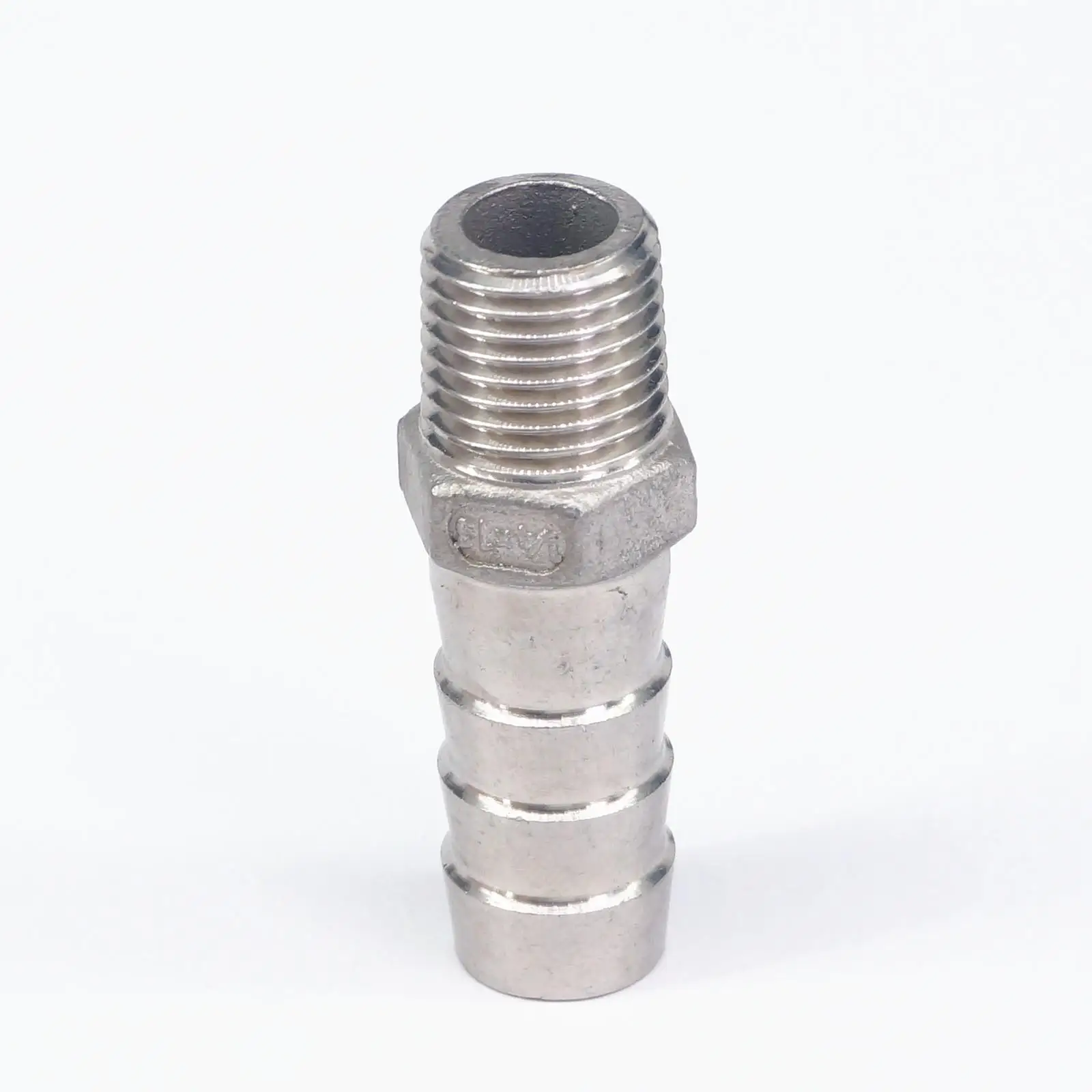 

1/4" BSPT Male x 12mm Hose Barbed 304 Stainless Steel Pipe Fitting Hose tail Connector 230 PSI