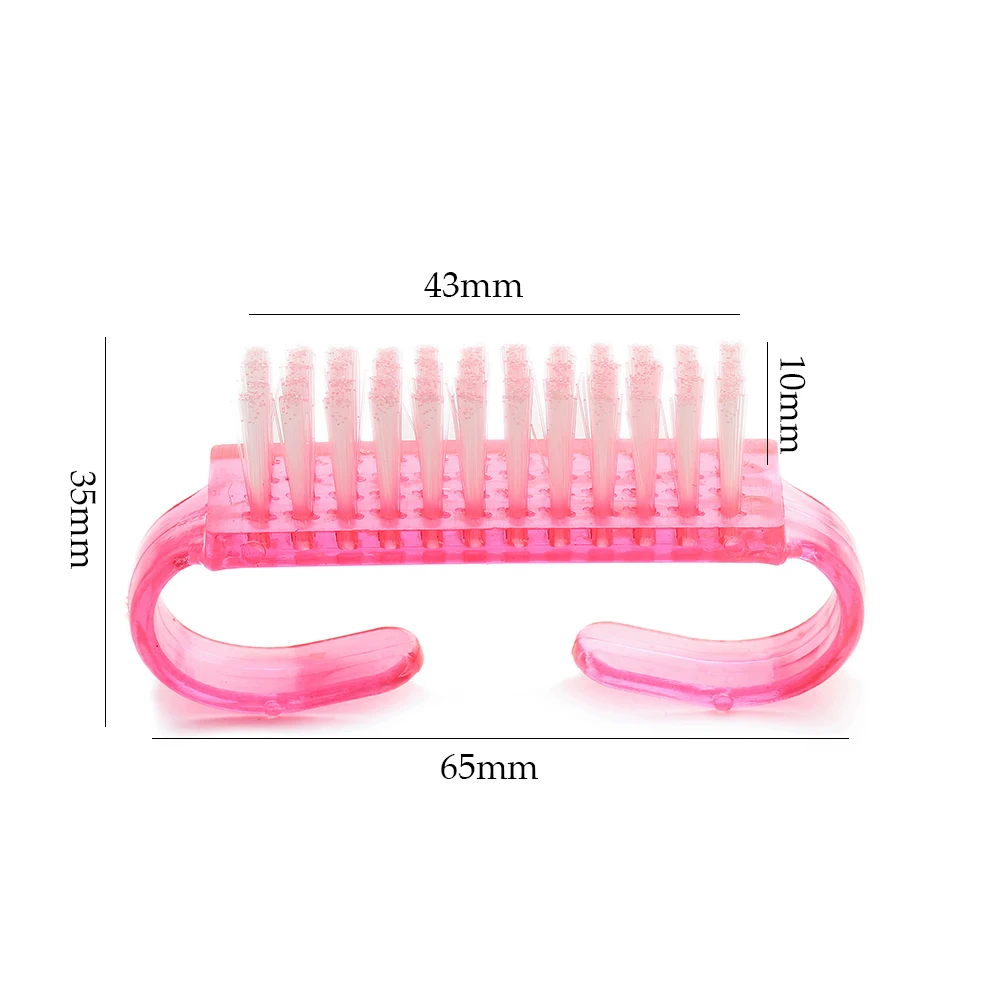 10 Pc akrylowa różowa fioletowa czysta szczotka do paznokci Manicure Pedicure miękka usuń kurz plastikowa szczotka do paznokci es File Tools Set