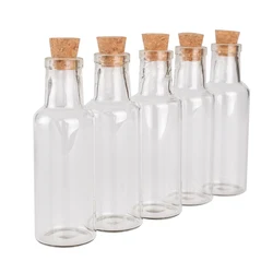 5pcs 25ml 27*80*10mm Glass Bottles Drifting Bottle with Cork Lids Spice Jars Potion bottles Glass Vials Glass vessels DIY Craft