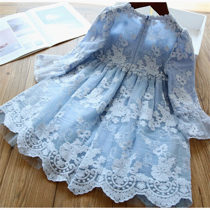 2024 Winter Autumn Princess Dress For Girls Kids Lace Casual Dress Flower Girls Dress Wedding Party Vestidos Children\'s Clothing