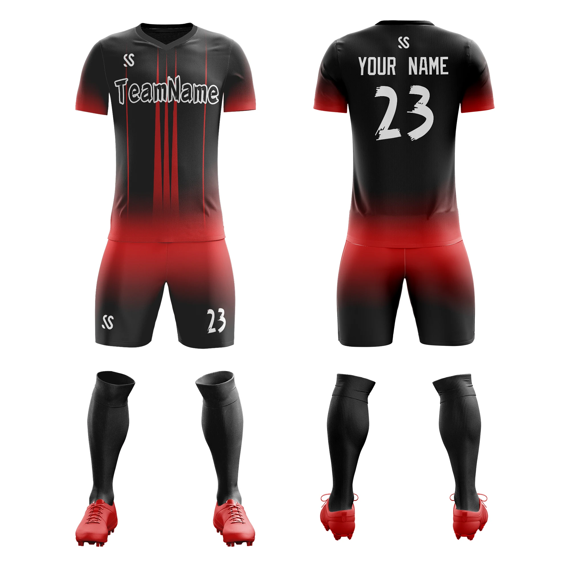 Maillot de football personnalisé pour hommes, ensemble de l'équipe de football de la ligue, impression personnalisée du nom et du numéro de l'équipe, respirant de haute qualité